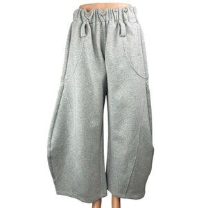 Aelfric Eden Womens Gray Oversized Baggy Wide Leg Barrel Trousers Sweatpants XS